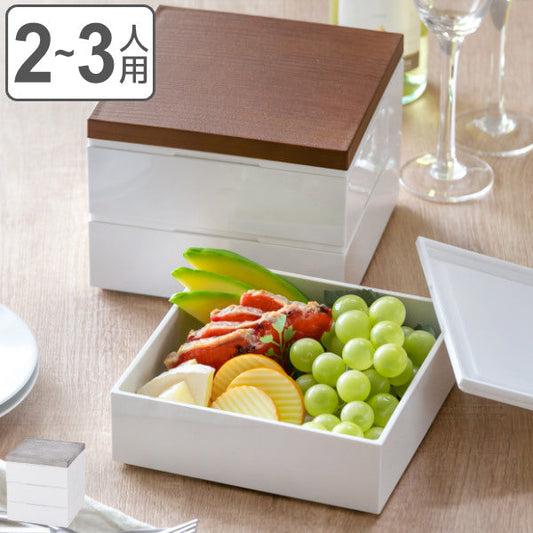 お弁当箱 3段 重箱 木目三段重 15cm 行楽弁当